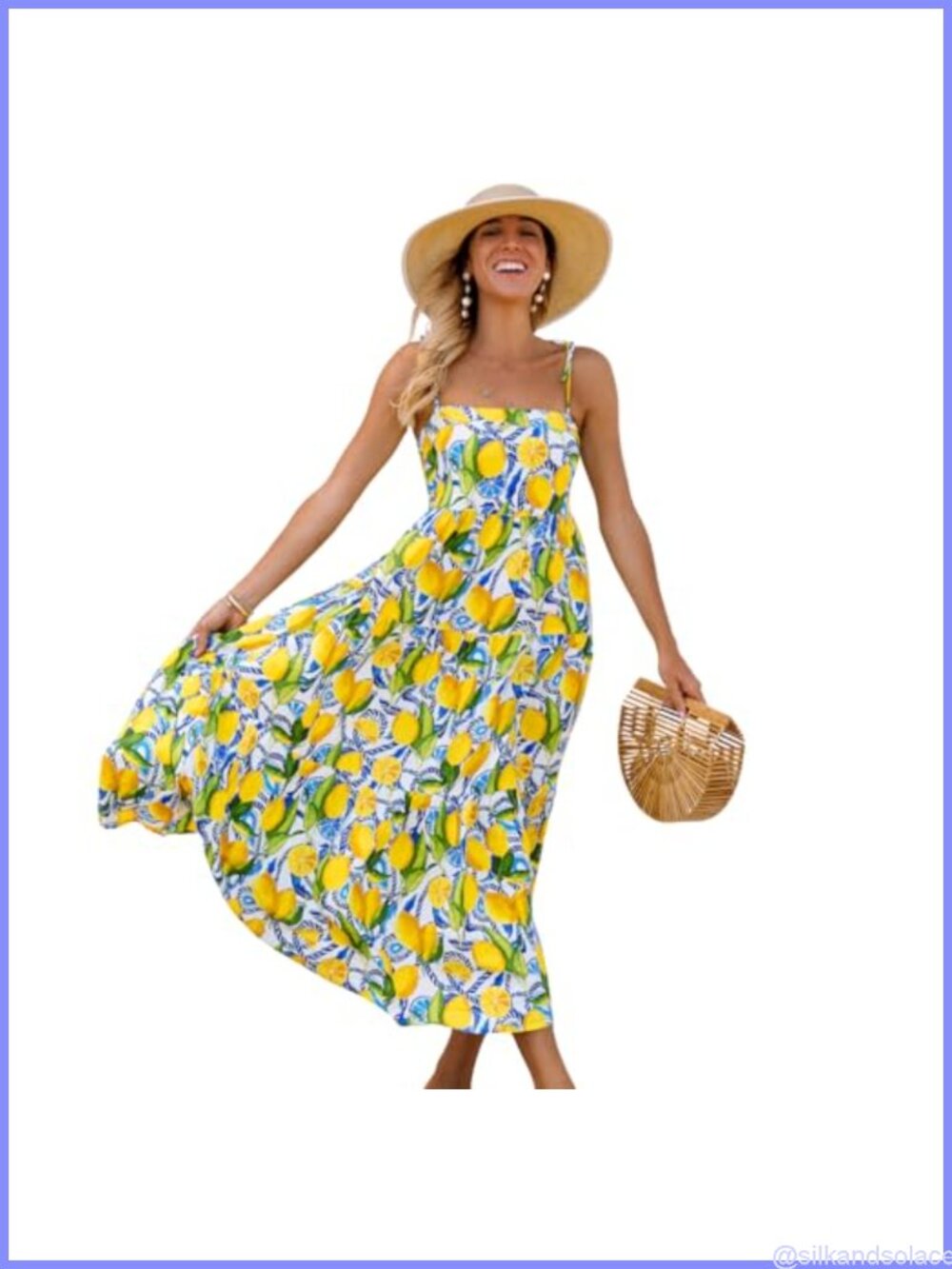 Organic Rayon Maxi Dress with Smocked Back & Adjustable Straps